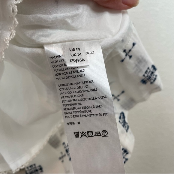 Anthropologie Blue/White Peasant Dress Size Medium - Picture 9 of 11